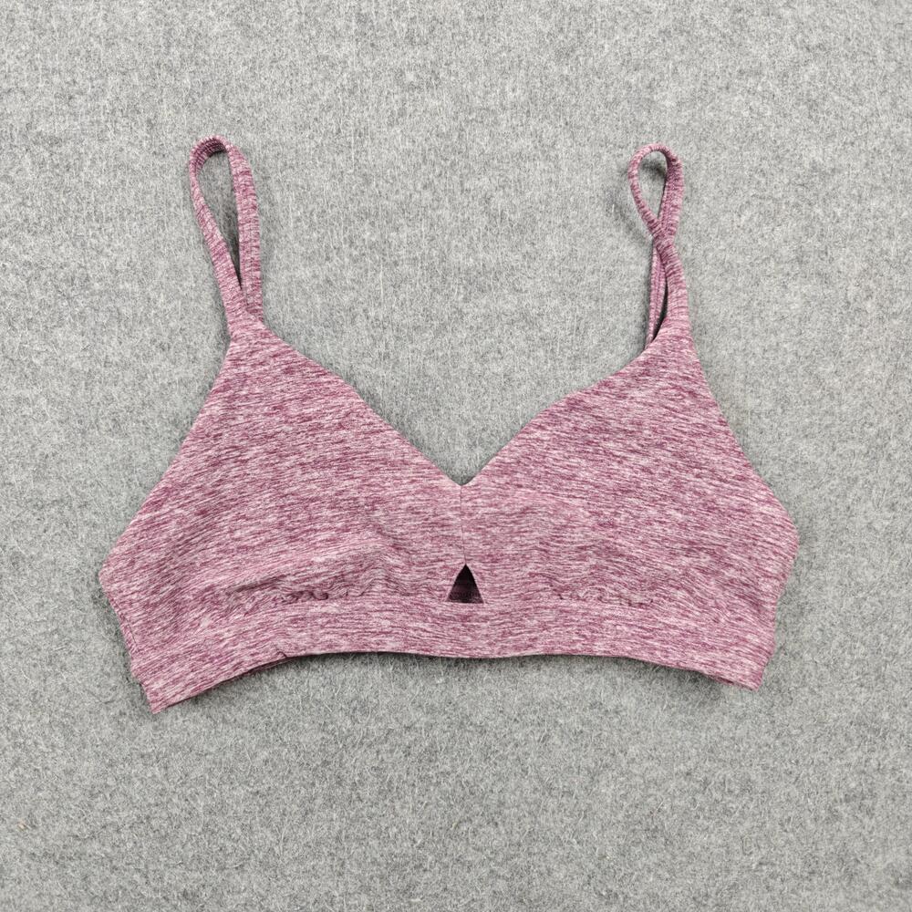 Alo Yoga Sports Bra Womens XS Pink Spaghetti Strap V-Neck Lightly Lined